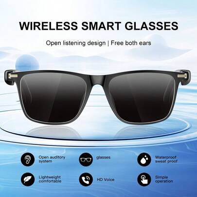 AI Smart Audio Glasses, IP67 Waterproof New Multi-Functional Audio Glasses For Men And Women, Built-In Microphone And Speaker, HD Voice Calls And HIFI Music Quality, Music Playback And Hands-Free Calling, High Quality, Suitable For Comfortable Riding, Driving, Fun Fishing, Relaxing Travel And Daily Office Wear, Holiday Gift