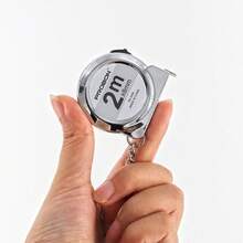 1pc Portable Electroplated Mini Steel Retractable Tape Measure With Keychain, Durable Waterproof Mini Ruler, 2m/78.74in Nickel-Plated Stainless Steel Tape, Small Measuring Tool For Home, DIY, Sewing, Office And Woodworking Projects - Mini Steel Tape Measure - View 7