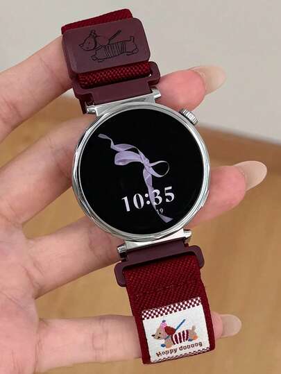 1 chiếc dây đeo nylon từ tính hình chó Dachshund dễ thương, tương thích với đồng hồ Galaxy Watch 7 6 5 4 5 Pro. Kiểu dáng thời trang, đáng yêu, bền bỉ, thoải mái, có thể điều chỉnh. Dây đeo dệt kim tương thích với Samsung Galaxy Watch 40 43 44 45 47mm, chiều rộng 20mm, 22mm. Phụ kiện