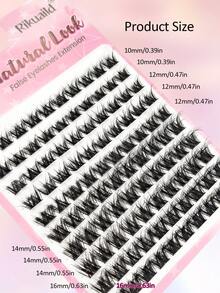 Rikuaild 100片装 D型卷翘蓬松簇状假睫毛，浓密纤长，单根嫁接，柔软自然妆效，单根柔软睫毛，DIY睫毛嫁接，日常佩戴 - D - 查看 6