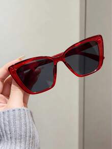 1 pieza Gafas de marco cuadrado de plástico con borde extra grande - Multicolor - Ver 5