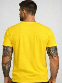 Men's Brazil T-Shirt With Brazil World Cup 2026 Print + Free Brazil Bracelet - Màu vàng - Xem 2