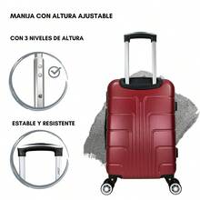 2-Piece Hard-Shell Suitcase Set, 20 And 18 Inches, Hand Luggage, 10KG And 8KG, Lightweight PC+ABS Material, 360° Detachable Wheels With Integrated Lock - Brown - View 5