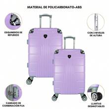 2-Piece Hard-Shell Suitcase Set, 20 And 18 Inches, Hand Luggage, 10KG And 8KG, Lightweight PC+ABS Material, 360° Detachable Wheels With Integrated Lock - Army Green - View 4
