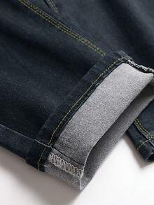 4 Pcs Men's Slim Fit Solid Color Jeans Multi-Pack | Classic Versatile All-Season Denim Trousers Bundle For Casual Wear - Blue + Black + Royal Blue + Dark Blue - View 11