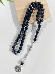 1pc Muslim 45 Beads Fashion Bracelet, Silver Pendant Dual-Use Prayer Decoration Bracelet For Men - Multicolor - View 7