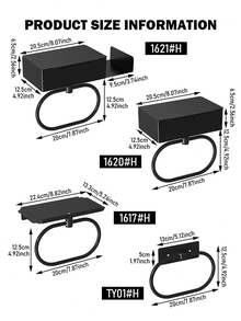 Flexible Foldable Towel Ring With Storage, No Drilling Required Bathroom Towel Rack For Towels, Toiletries Etc., Wall-Mounted Towel Holder, Bathroom Accessories - Black - View 4