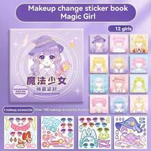 Libro de pegatinas para la cara DIY, Juego de vestir muñecas de moda, Incluye pegatinas reutilizables, Actividad interactiva de pintura facial creativa, Regalo y favor de fiesta perfecto - Multicolor - Ver 9