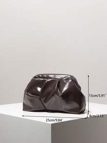 Women's Pleated Design Clutch Bag, Suitable For Evening Party, Wedding, Elegant Ladies Wallet Gift - Coffee Brown - View 8