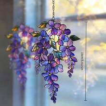 1pc 15cm_15cm Wisteria Branch Acrylic Sunshine Catcher - Holographic Floral Window Decor, Spring Garden Gift, Floral Home Decor For Mom - A - View 6