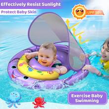 Inflatable Baby Pool Float With UPF50+ Canopy, Play Console & Adjustable Safety Seat For Infants 6-36 Months - Purple - View 3