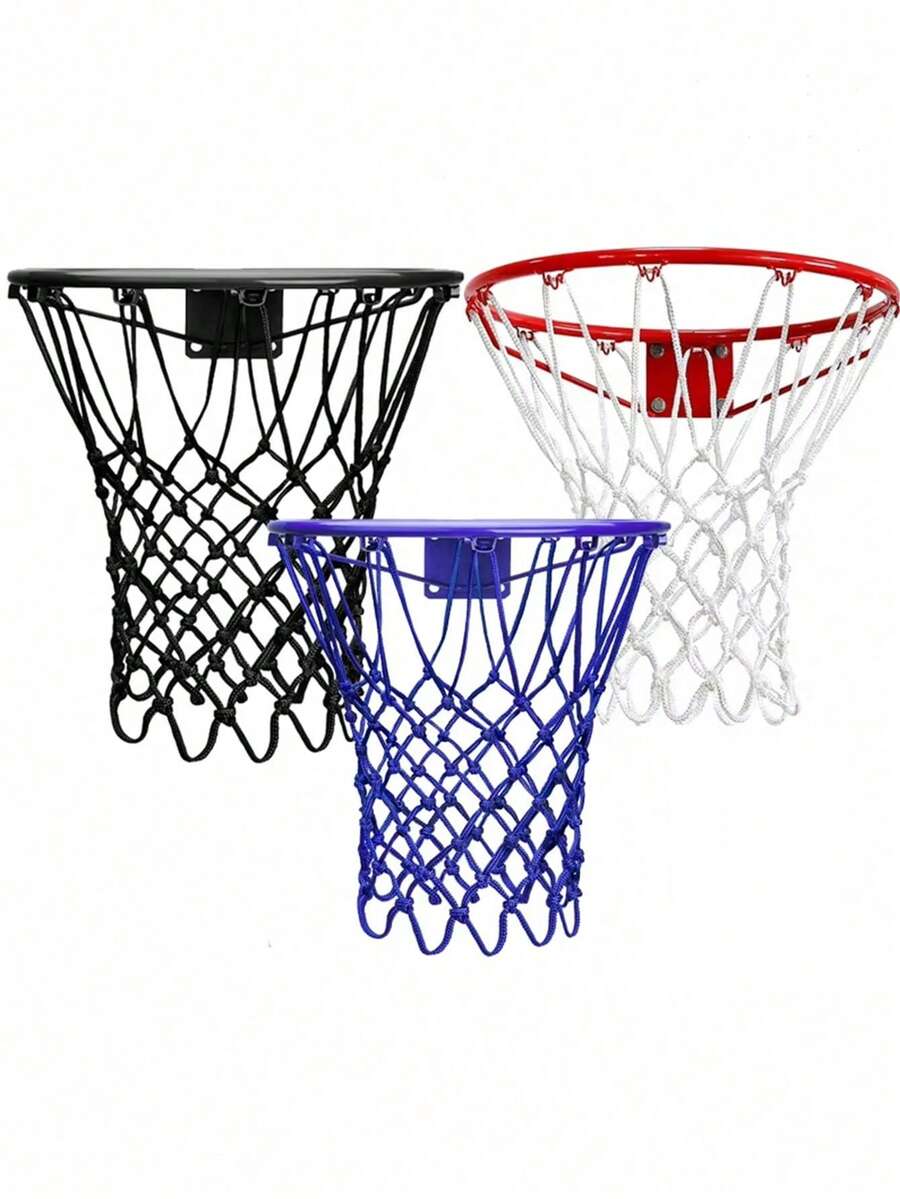 1pc Standard Basketball Hoop Net, Professional Competition & Indoor Training Use, Black Polyester Basketball Net - Multicolor - View 1