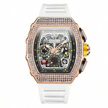 ONOLA Men's Automatic Mechanical Watch Multifunction Chronograph Tonneau Rhinestone Waterproof Wristwatch With Gift Box - one-size - View 9