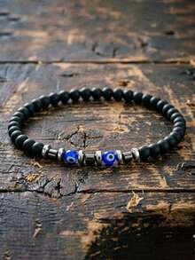 diffone Vòng tay thủ công thời trang đính hạt đá 4mm hình mắt quỷ dành cho nam giới, trang sức đeo tay. - Vòng tay mắt 4mm - Xem 8