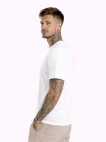 Men's Basic Casual Plain T-Shirt In Premium Combed Cotton, Sizes S To XL - 白色 - 查看 5