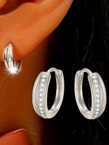1 Đôi bông tai vòng đính đá Cubic Zirconia tuyệt đẹp dành cho nữ, thích hợp làm quà tặng đám cưới, lễ đính hôn, kỷ niệm, tiệc tùng hoặc quà tặng ngày Valentine. - 4 # - Xem 18