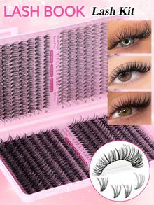 640/140片D型卷翘蓬松单根假睫毛套装,包含胶水、封口贴、睫毛刷、镊子,新手友好型套装,适合在家DIY,浓密蓬松,自然持久,柔软便携,逼真自然,睫毛嫁接套装,睫毛书+胶水+睫毛夹套装,DIY分段式假睫毛,配有化妆配件,适合不同眼型,3D/5D/6D效果,适合居家或户外使用,适合化妆新手、专业人士、美睫沙龙、派对、婚礼等场合。 - 彩色 - 查看 8