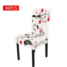 1/4/6/36pcs Set, Retro Black & White Floral Pattern & Text Decorative Series, Elastic Tablecloth & Chair Cover Combo, Suitable For Home, Kitchen, Party, Holiday Decor, Indoor/Outdoor Dining Table & Chair Decoration, Multi-Occasion All Season - Multicolor - View 17
