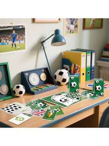 10本卡通足球口袋记事本、便签本、笔记本、日记本、计划本、周计划本，学生和办公用卡通文具，返校礼物 - 彩色 - 查看 5