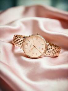 Đồng hồ Fossil Jacqueline ES3632 dành cho nữ, mặt số mạ vàng hồng, vỏ thép không gỉ, máy quartz. - Hoa hồng vàng - Xem 2