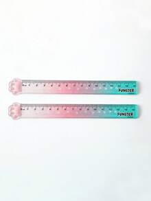 Thước kẻ hình móng mèo lấp lánh ombre, thước vẽ hoạt hình dễ thương dành cho học sinh, thước đo bằng nhựa trong suốt mang phong cách nữ tính. - bàn chân mèo - Xem 2