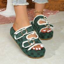 Giày sandal cao gót nữ kiểu dáng cổ điển, thanh lịch, đính ren rơm và ngọc trai giả, chống thấm nước, đế dày, thoải mái, không gây mỏi chân, thích hợp cho kỳ nghỉ, hàng ngày, tiệc tùng, quà tặng mùa hè. - Màu xanh Bạc hà - Xem 2