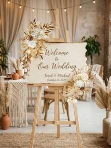 2pcs - Wedding Arch Decor (2pcs Set), Artificial Boho Style Rose Wedding Floral, Wedding Welcome Sign Decor And Arch Decor, Suitable For Wedding Celebration, Home Decor, Baby Shower Party, Birthday Party And Bridal Shower - Multicolor - View 10