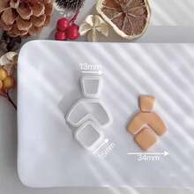 波西米亚风格聚合物粘土模具，极简时尚聚合物粘土雕塑工具，聚合物粘土耳环切割器（用于珠宝制作），聚合物粘土耳钉制作工具，手工粘土耳环模具 - 白色 - 查看 12