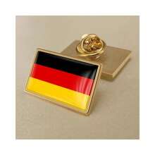 Germany Flag Resin Lapel Pin German Badge Brooch Flag Shape - Hình chữ nhật - Xem 3