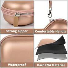 Portable 2 In 1 Contact Lens Case And Glasses Case Traveling Contact Cases Bag Box Holder With Soak Stora Kit Included -In Mirror Tweezer Contact Lens Solution Bottle And Hand Strap- - 金色 - 查看 4