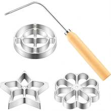 Aluminum Rosette Cookie MakerSet, 3-In-1 Star & Flower Waffle Ironwith Handle, TraditionalScandinavian Bunuelos Mold ForBaking - View 8