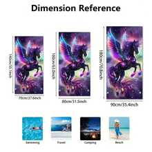 1pc Extra Large Colorful Flying Unicorn Beach Towel - Soft, Absorbent, Quick-Drying, Lightweight Polyester Fabric With Cosmic Starry Pattern, Suitable For Beach, Camping, Travel, Swimming, Fantasy Themed, Fast Drying Material - 2 - View 5