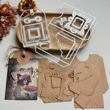 1 pieza Troquelado de estilo vintage para bolsillo y marcador, molde de metal creativo hecho a mano para manualidades de scrapbooking, tarjetas, sobres, álbumes, estampado en relieve de papel - A - Ver 13