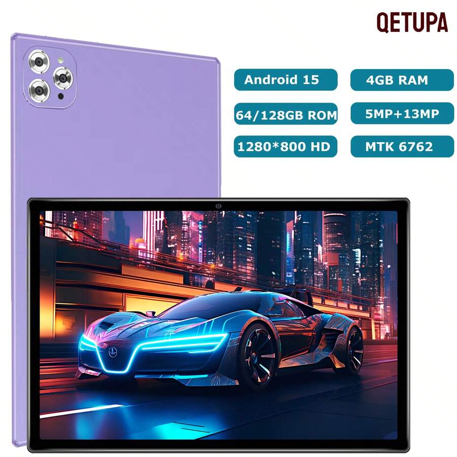 Qetupa M9-4 10.1 吋 Android 13 平板電腦，4GB RAM(可擴充 4GB RAM)+64GB ROM/4GB RAM(可擴充 4GB RAM)+128GB ROM，MTK 6762 八核心 2.0GHZ 處理器，HD(1280x800) IPS 觸控螢幕 (不含適配器)