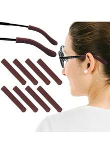 1 Pair Upgraded Soft Eyeglasses Ear Pads, Non-Slip Knitted Eyeglasses Clips, Comfortable Eyeglasses Sleeves, Eyeglasses Ear Pads And Non-Slip Rear Clips - View 2