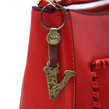 Metal Keychain With Engraved Initial And  Calendar - Handmade Gift Of Mexican Heritage - Letter V - View 6