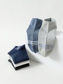 1/5 Đôi tất nam kẻ sọc bằng cotton, tất cổ thấp thoáng khí bằng lưới, tất mặc hàng ngày phù hợp mọi mùa. - Nhiều màu - Xem 9