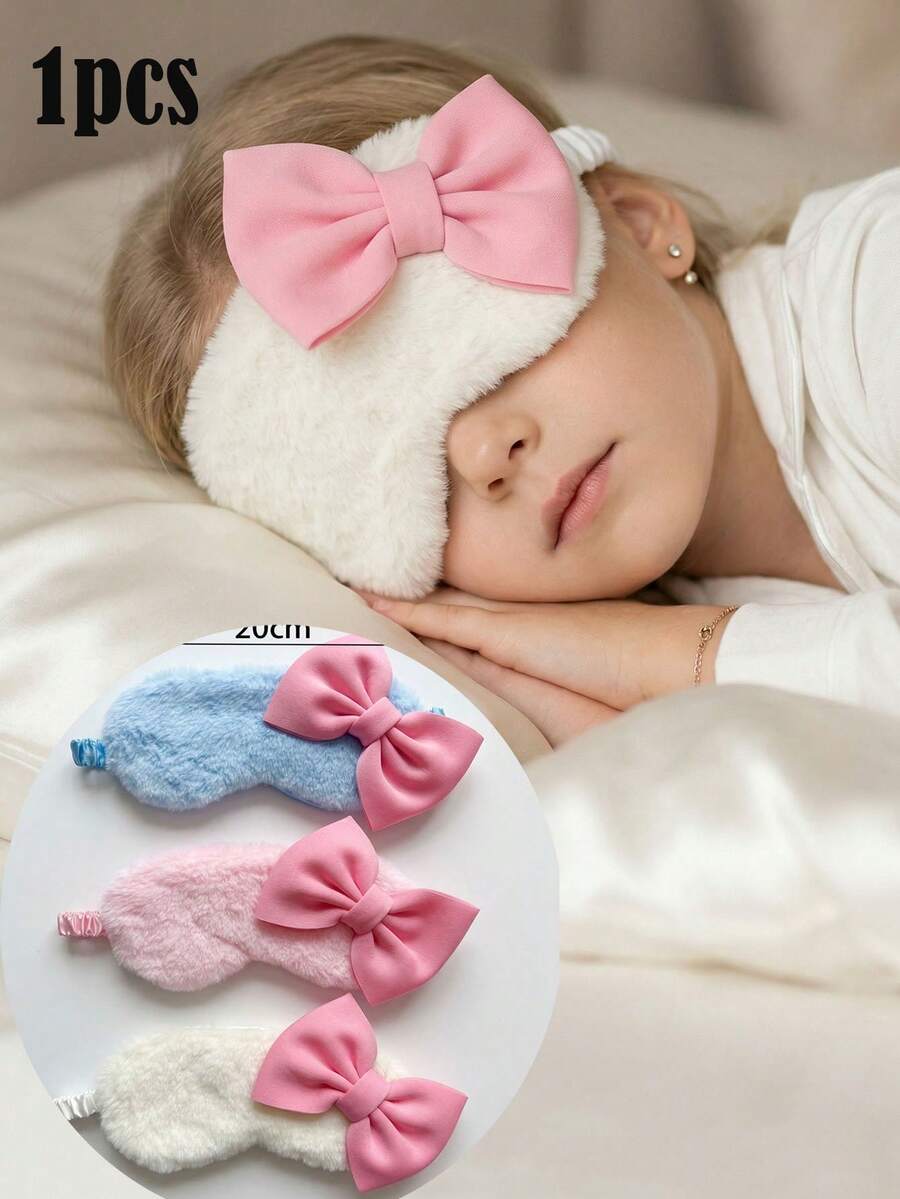 1pc 5-10Y Plush Large Bow Sleep Eye Mask, Eye Protection Sleep Mask ...