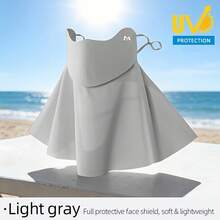 Women's Summer Ice Silk Fiber Face Mask, 1 Piece, Provides Full-Face Sun Protection And Neck Protection.Ice Silk Fiber Fabric Is Comfortable And Fits Closely To The Body. - Light Gray - View 13