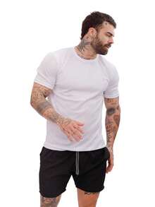 KIT OF 5 Men's Shorts In Tactel Elastane Resin, Casual, Comfortable With Pockets - 鮭魚色/鉛色/海軍藍/黑色/藍色BB - 查看 6