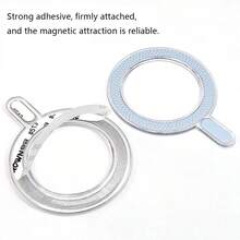 Tangle-Free Magnetic Phone Holder 2pcs Pineapple Pattern Crystal Enameled Wireless Charging Magnetic Disc, Round Adhesive Magnetic Ring Spring Gift Party - Multicolor - View 3