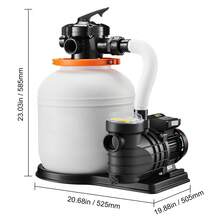 FlashPure Sand Filter Pump, 14 In For Above Ground Pool, 0.75 HP 3500 GPH, Swimming Pool Filter System With Timer, 6X Faster Filtration, Media Installed, Leak-Resistant, Ready To Use Out Of Box - 查看 11
