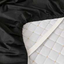 1pc Minimalist Comfortable Solid Color Quilted Lace Bed Skirt, Soft Skin-Friendly Dust-Proof Anti-Slip, Multiple Sizes Suitable For Bedroom Hotel Bedding (Pillow Case Not Included) - Black - View 7