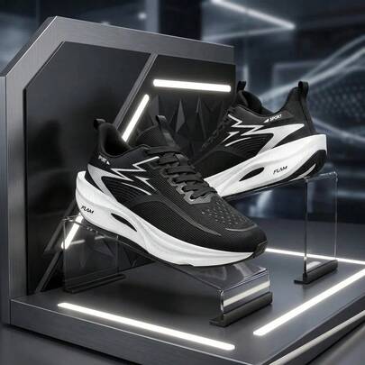 2026 Men's Fashionable Breathable Mesh Running Shoes, Lightweight Soft Sole Shock Absorbing Comfortable Hiking Trekking Trail Running Sneakers