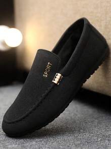 Giày lười cỡ lớn 48 mùa xuân/hè, giày lười kiểu Hàn Quốc, giày nam dáng rộng, giày vải kiểu Bắc Kinh xưa. - màu đen - Xem 1