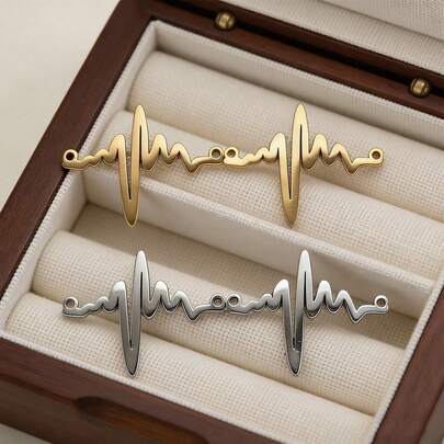 مجموعة من 5 قطع من قلادات وسحر وأساور من الفولاذ المقاوم للصدأ المطلي بالذهب عيار 18 قيراط، إكسسوارات مجوهرات DIY