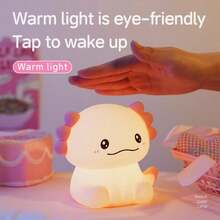 Axolotl Night Light , Silicone Touch Lamp, USB Rechargeable, Perfect Birthday Gift For Boys & Girls - Seven Colors - View 4