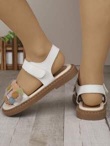 New Princess Shoes, Girls Sandals, Soft Bottom Toddler Shoes, Beaded Versatile Comfortable, For Big Kids & Plus Size - White - View 6