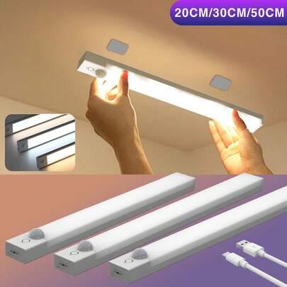 NBBUFF USB Rechargeable Motion Sensor Light, 3 Color Temperatures, Dimmable Magnetic Wardrobe Light, Suitable For Kitchen, Stairs, Room Decor, Bedroom, Closet LED Lamp