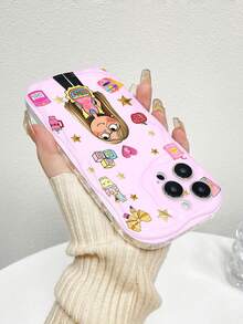 Linda maestra con temática escolar rosa y doradofunda de teléfono Fundas compatibles con Samsung,Apple,VIVO,OPPO,Motorola,Google,Xiaomi y Honor.Fabricadas en silicona TPU,ofrecen protección contra golpes y caídas. - Blanco - Ver 6